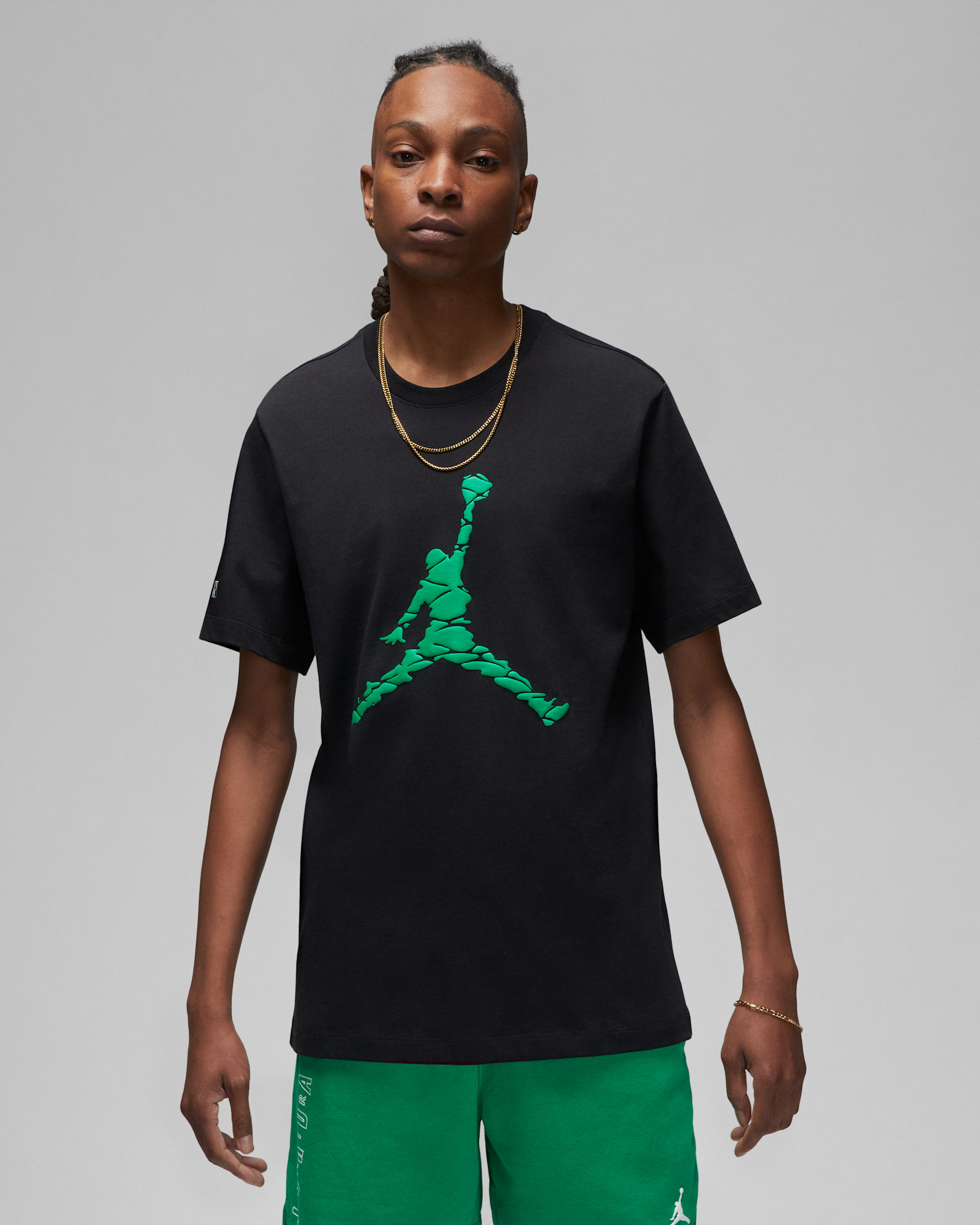 ジョーダン メンズ Tシャツ 半袖 Jordan Jumpman Embroidered T-Shirt - Green/Black Jordan Essentials Men's T-Shirt. Nike ID